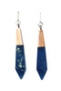 Blue Metallic Drop Earrings