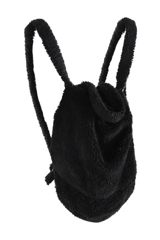 Black Teddy Fleece Backpack