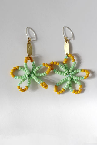 Lime Full Bloom Flower Earrings