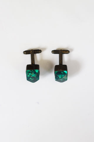 Metallic Resin Cufflinks Metallic Emerald