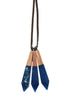 Blue Metallic Drop Necklace