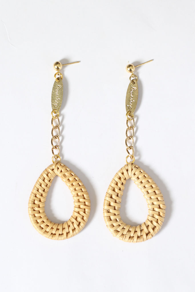 Droplet Natural Woven Earrings