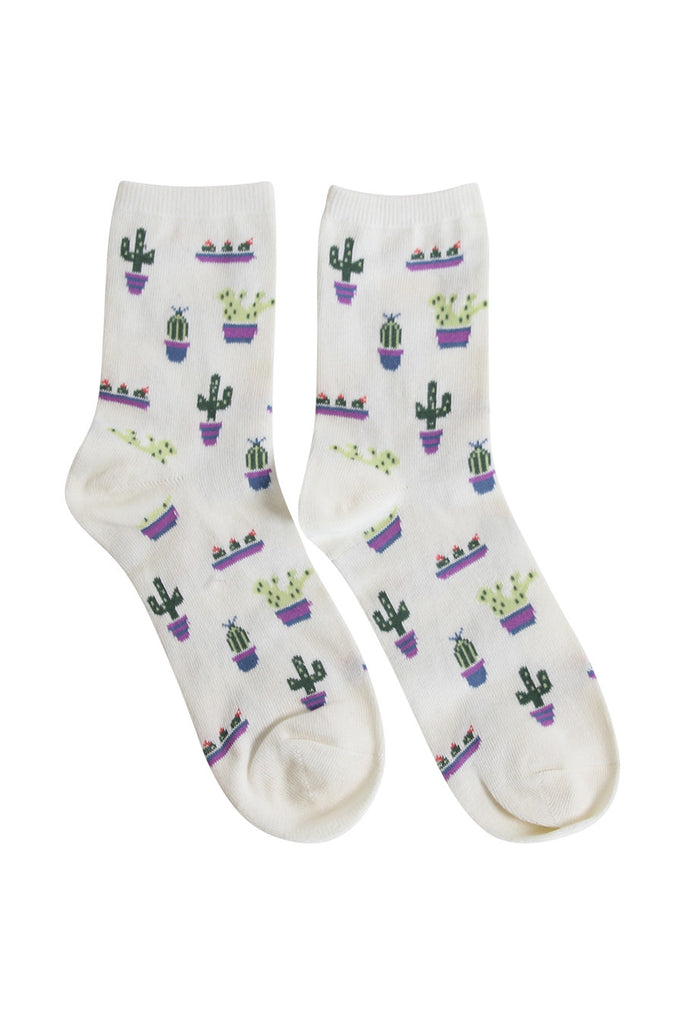 White Cactus Socks