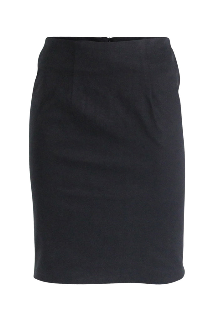 Black Peach Skin Pencil Skirt