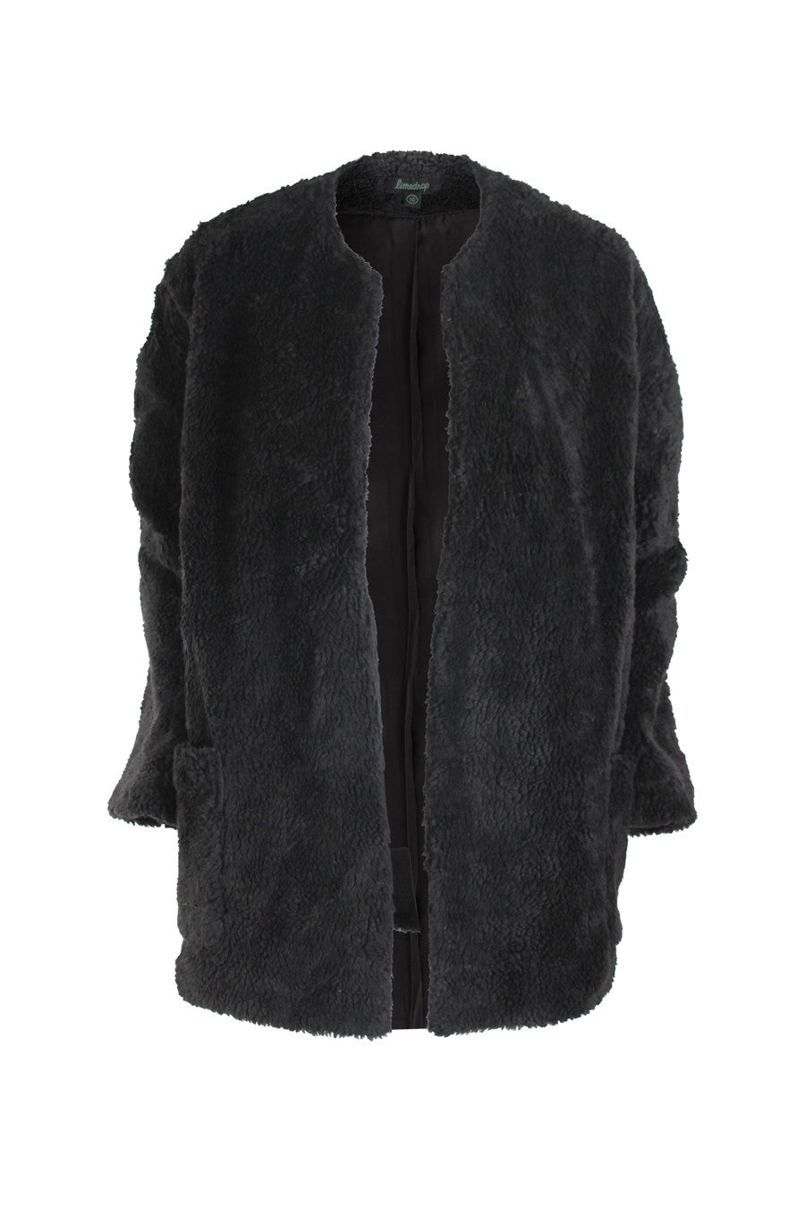 Black Teddy Fleece Lab Coat