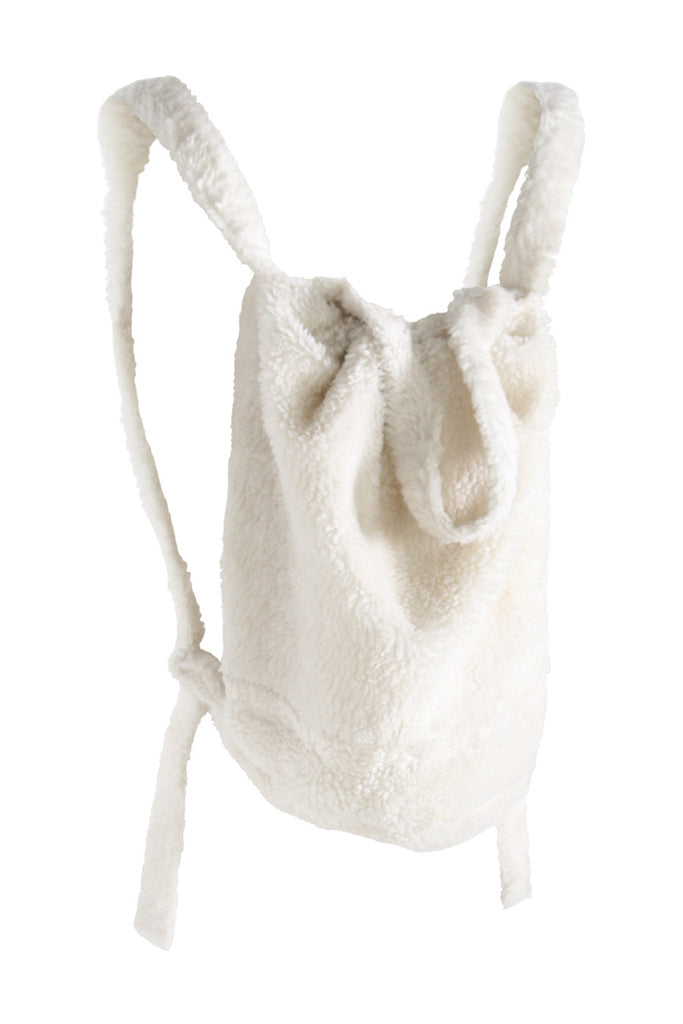 White Teddy Fleece Backpack