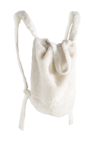 White Teddy Fleece Backpack