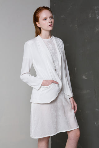 White Light Silk Blazer