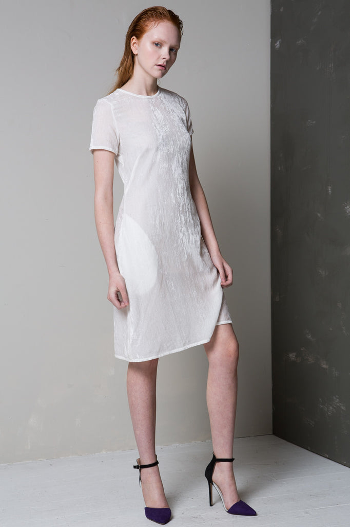 White Light Velvet Dress