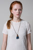 Blue Metallic Drop Necklace