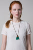 Emerald Metallic Drop Necklace