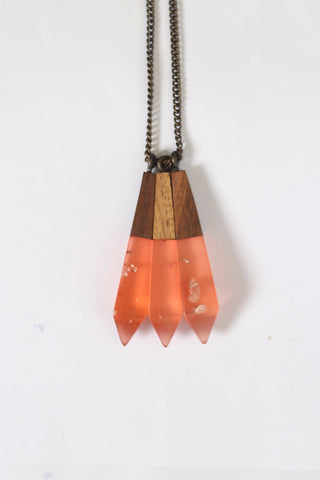 Rose Metallic Drop Necklace