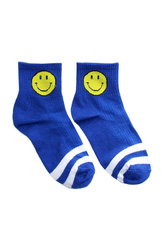 Blue Smiley Socks