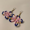 Pink Full Bloom Flower Earrings