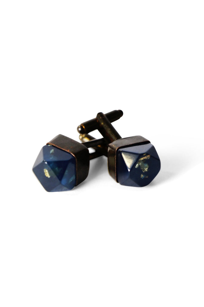 Metallic Resin Cufflinks Metallic Blue