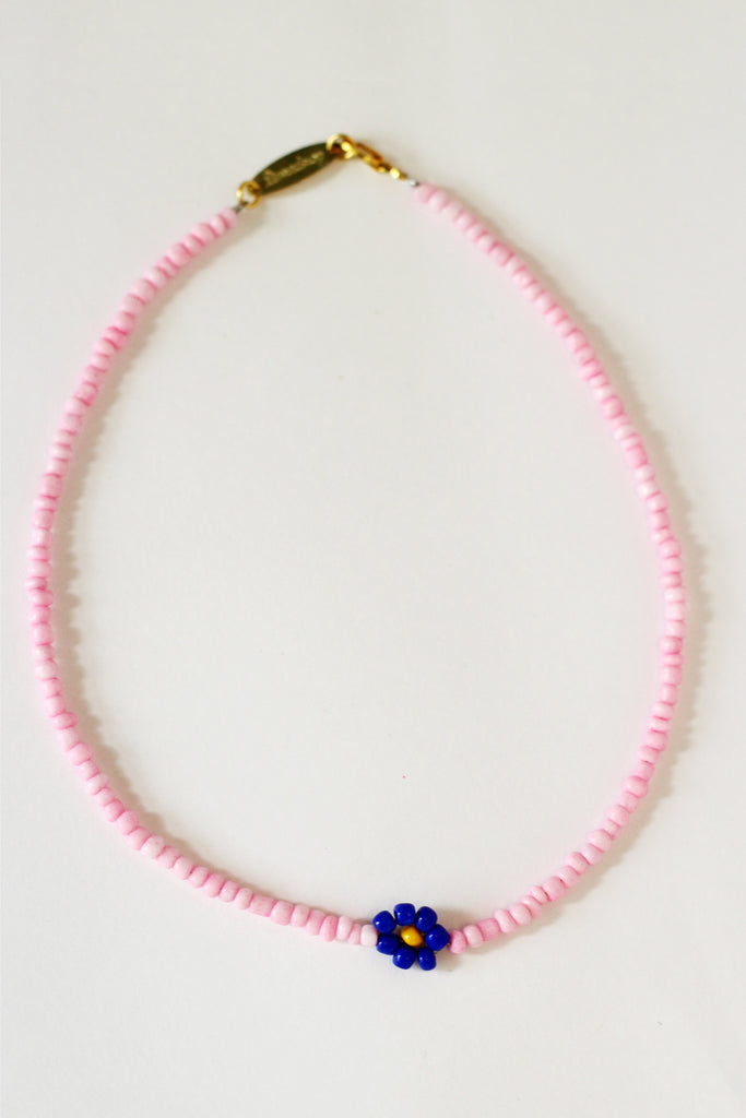 Single Pink Daisy Necklace