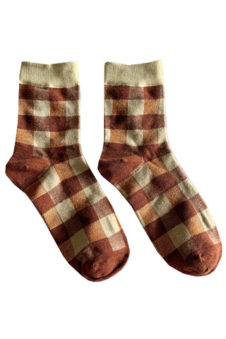 Red Check Gingham Socks