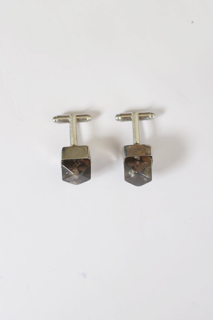 Metallic Resin Cufflinks Metallic Black