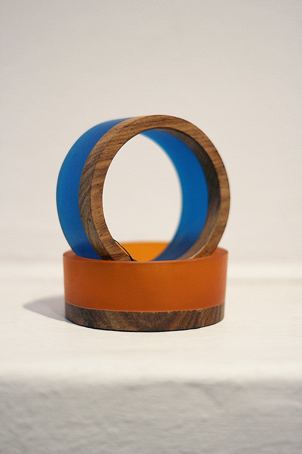 Resin & Rosewood Bangle GIFT PACK Royal/Fanta