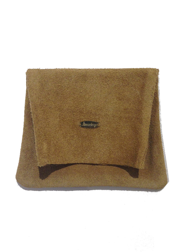 Suede Leather Pouch Tan Small